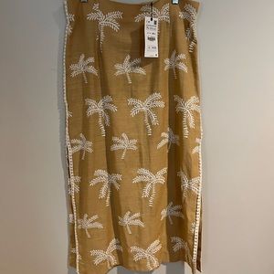 Zara Linen Palm Tree Skirt, Part of Matching Set!